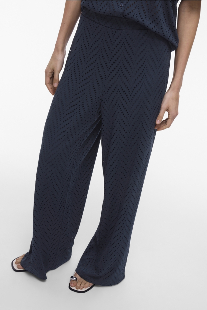 VIDELAIA HW WIDE PANTS/PB 14106628 NAVY BLAZER